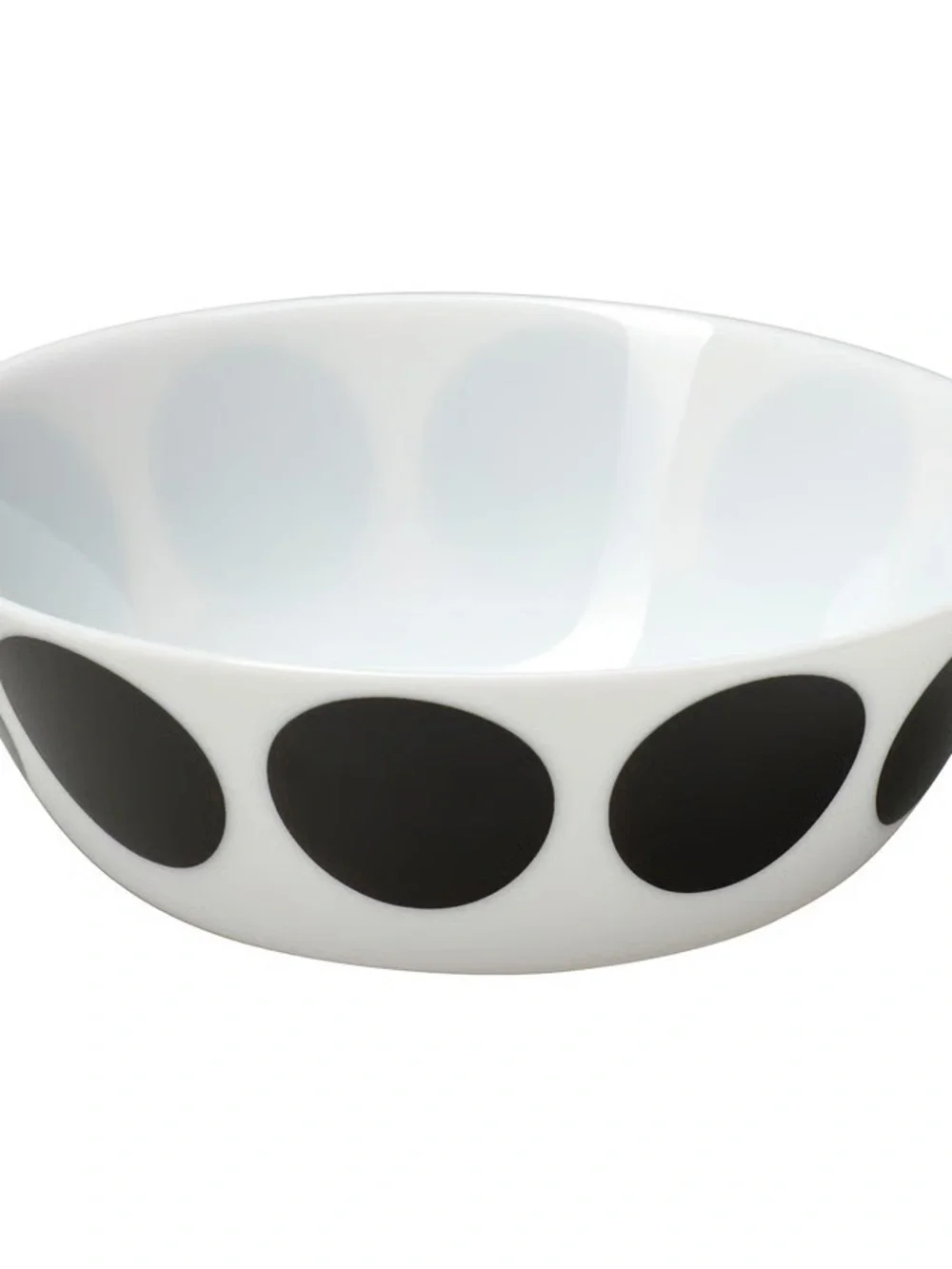 1 IKEA White Bowl for cereal oatmeal or pasta with Black Polka Dots new